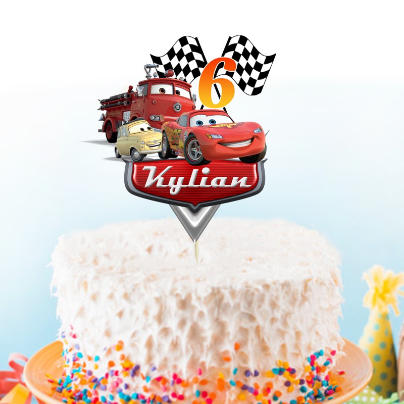 Cake topper car's personnalise - Pique gateau car's - Decoration sur gateau  cars