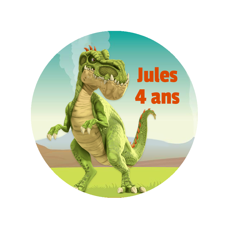 etiquette dinosaure personnalisée