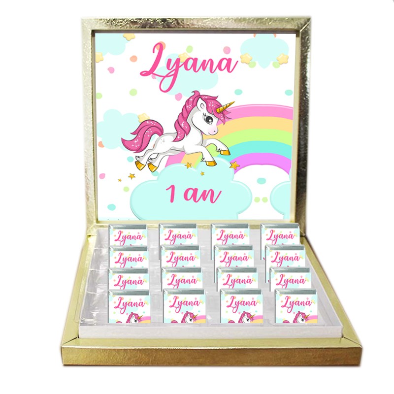 boite de chocolat licorne