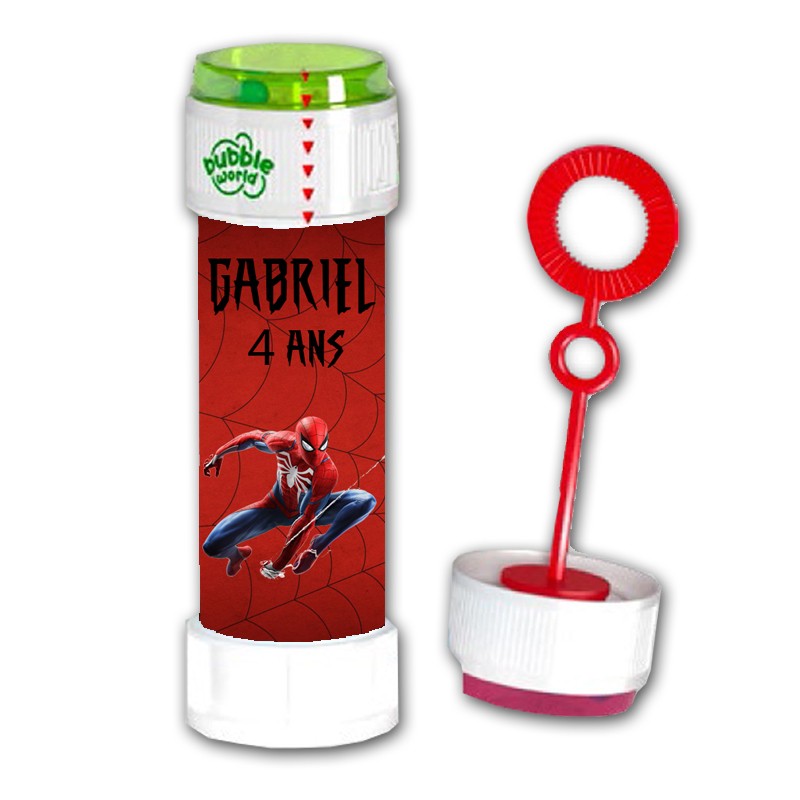 tube bulles savon spiderman personnalise