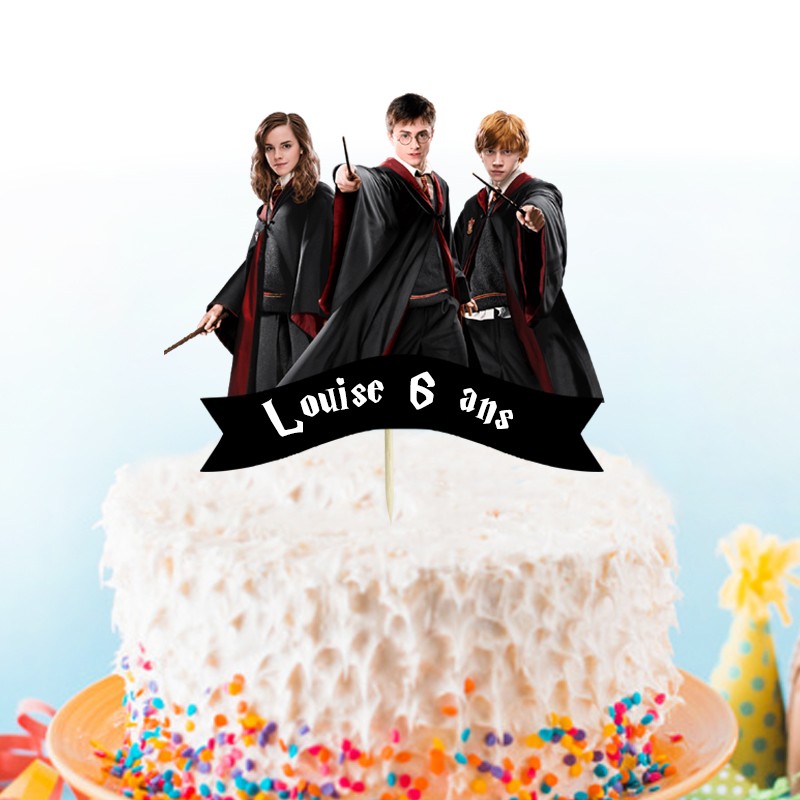 **Prédécoupé** Décoration de gâteau Harry Potter personnalisée 15 cm et 15  décorations supplémentaires