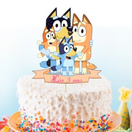 Décoration gateau Bluey personnalisée