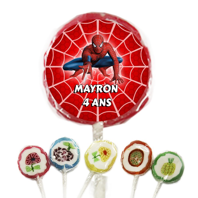 Sucette bonbon personnalisée Spiderman