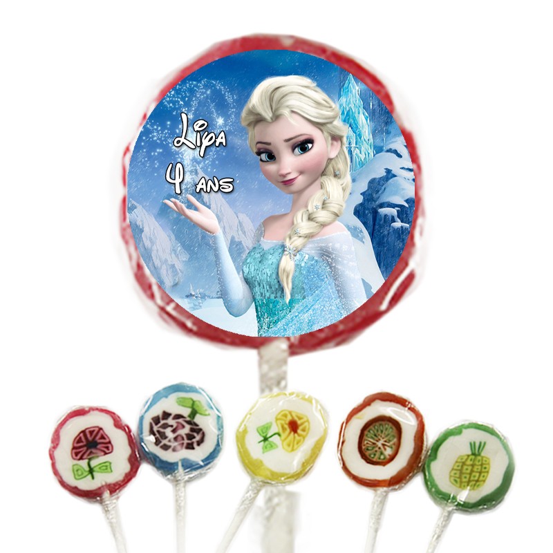 Sucette bonbon personnalisée reine des neiges