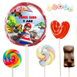 Sucette bonbon personnalisée Mario