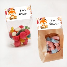 Sachet de bonbon renard personnalisé