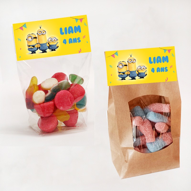 Sachet de bonbon Minions personnalisé