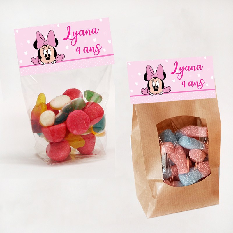 Sachet de bonbon Minnie personnalisé