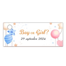 Etiquette dragée gender reveal personnalisée