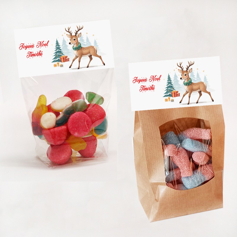 Sachet de bonbon Noël personnalisé