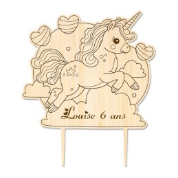 Cake topper licorne personnalisé