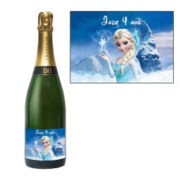 Etiquette champagne reine des neiges