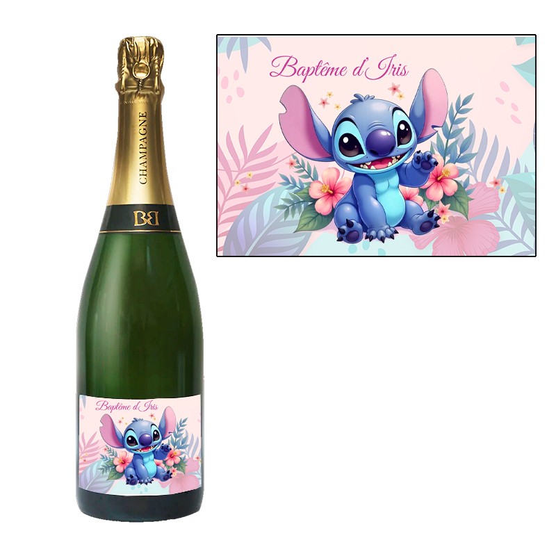 Etiquette champagne Stitch