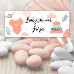 Etiquette dragée personnalisée baby shower