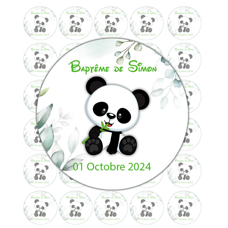 Etiquette autocollante personnalisée panda