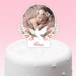 Cake topper bapteme personnalisé