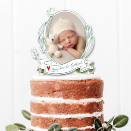 Cake topper bapteme personnalisé