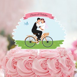 Cake topper mariage personnalisé