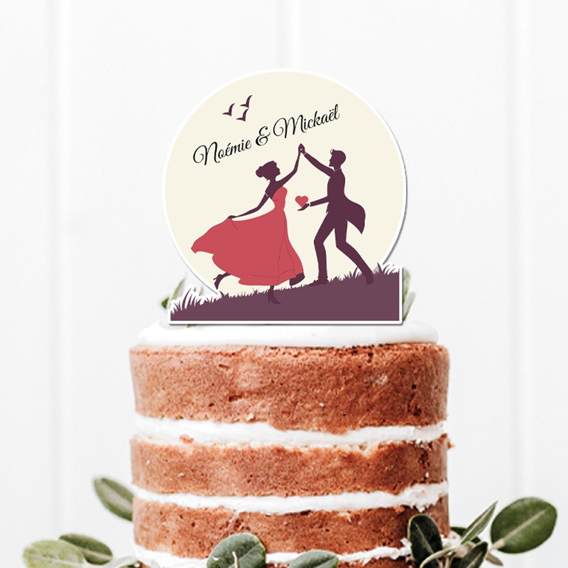 Cake topper mariage personnalisé